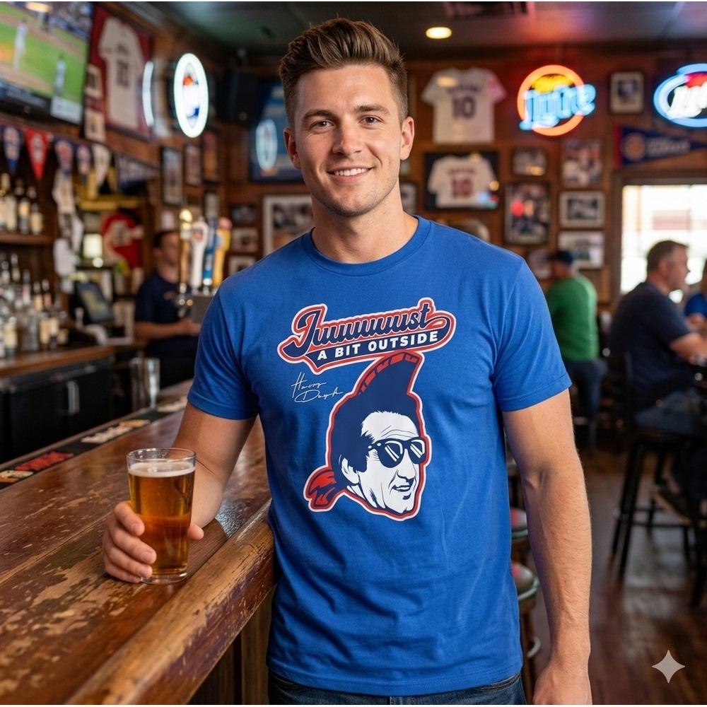 Major League Harry Doyle Juuuuust A Bit Outside Blue Graphic T-Shirt Men's 3xL